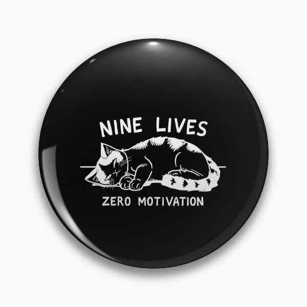 Item preview, Lazy cat "nine lives, zero motivation" designed and sold by PunkdUpPrints.