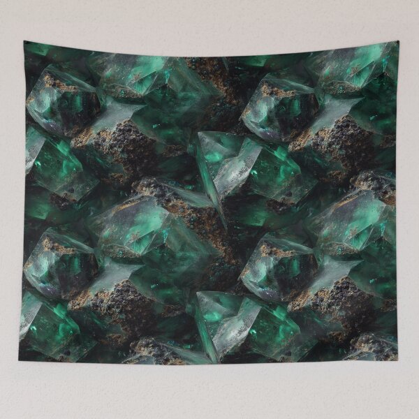 Item preview, raw emerald rugged natural green gemstone designed and sold by EarthenEmbers.