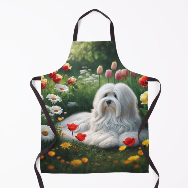 Item preview, Fluffy Coton de Tulear Dog in a Flower Garden designed and sold by Wags & Tails.