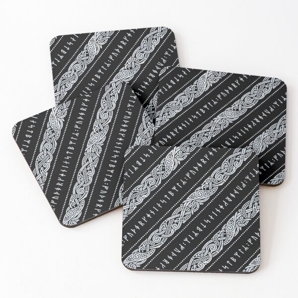 Item preview, RUNIC DIAGONAL. SILVER ON BLACK. designed and sold by RAIDHO.