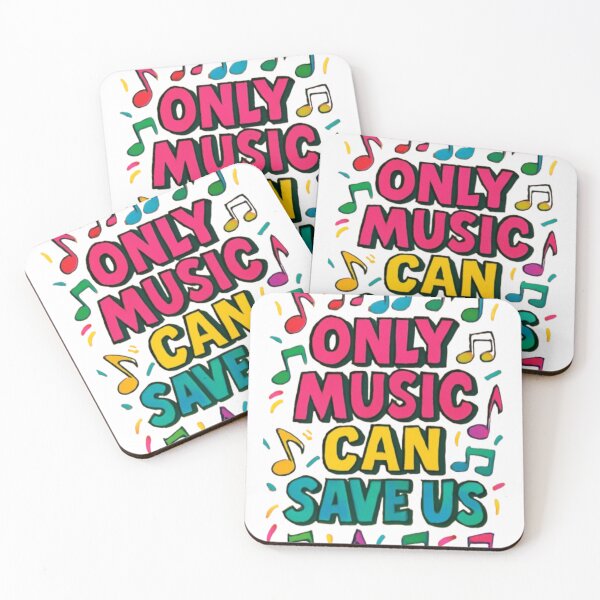 Item preview, Only Music Can Save Us – Colorful Music Quote Typography designed and sold by creativerooney.