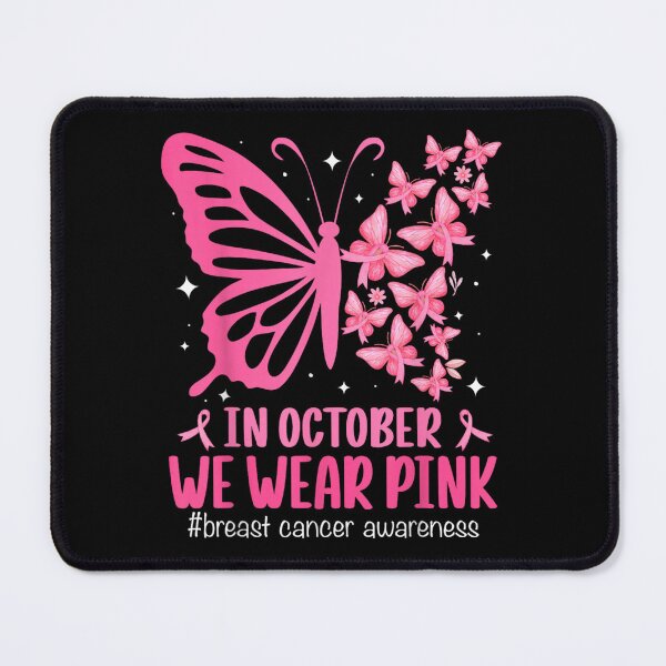 Item preview, In October We Wear Pink Butterfly Breast Cancer Awareness T-Shirt Pink Ribbon Support Squad Tee designed and sold by EricCotanori.