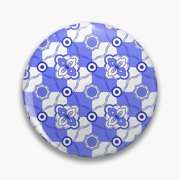 Item preview, Blue Geometric Floral Pattern Design designed and sold by thanratdesign.