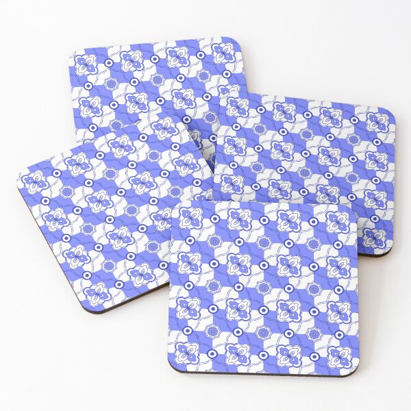Item preview, Blue Geometric Floral Pattern Design designed and sold by thanratdesign.