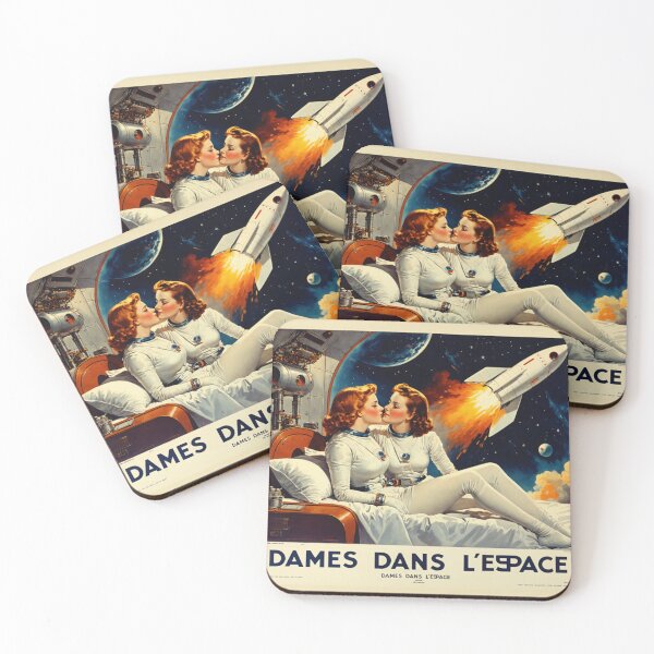 Item preview, Dames dans L'Espace 7 WLW Sapphic AI Retro Aesthetic designed and sold by NickWhittleArt.