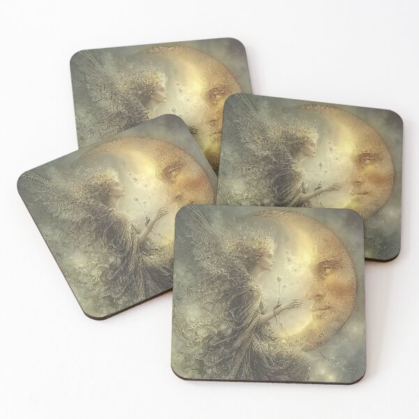 Item preview, Fantasy delicate fairy looking at the moon designed and sold by thewandswant.