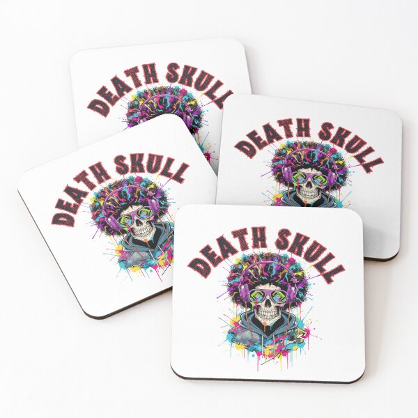 Item preview, Death Skull – Neon Cyberpunk Street Art Design designed and sold by Kavya Art.