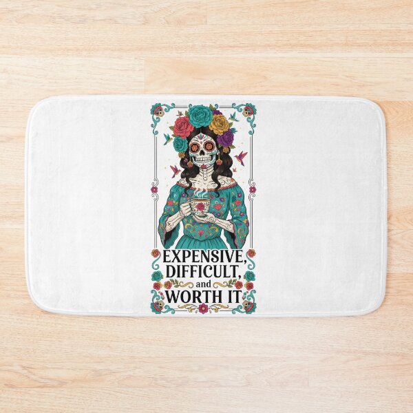 Item preview, Expensive Difficult and Worth It Sugar Skull Woman Sticker designed and sold by FestivityFinds.