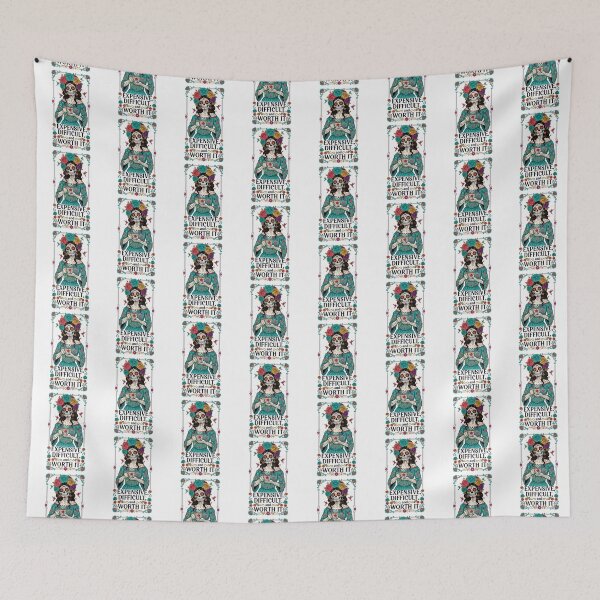 Item preview, Expensive Difficult and Worth It Sugar Skull Woman Sticker designed and sold by FestivityFinds.