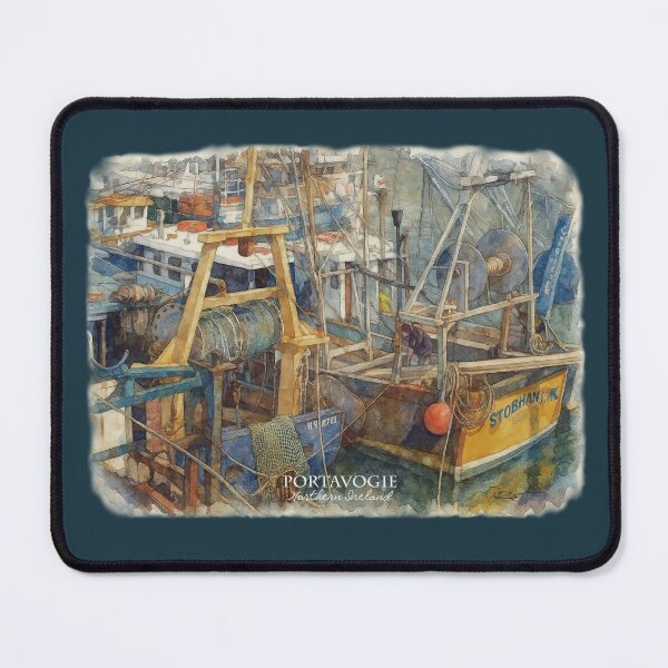 Item preview, Portavogie fishing port, Northern Ireland, my watercolor, designed and sold by miro-bob-design.