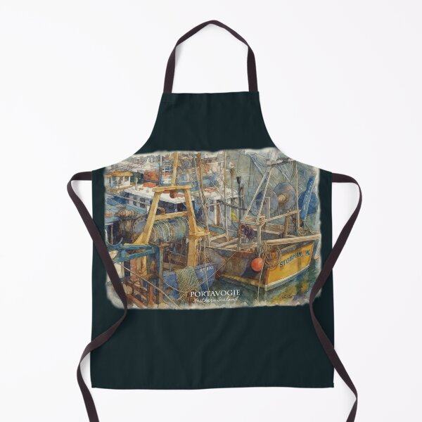 Item preview, Portavogie fishing port, Northern Ireland, my watercolor, designed and sold by miro-bob-design.