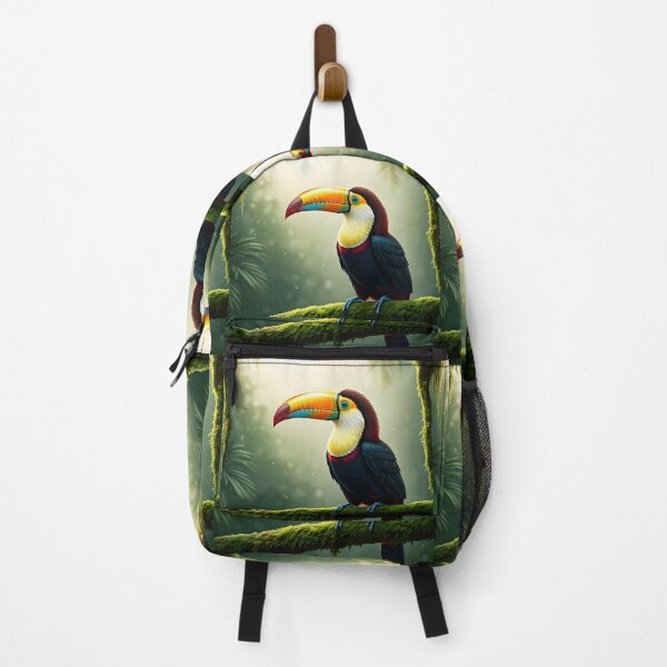 Item preview, Colorful Toucan on a Tropical Branch – Vibrant Rainforest Wildlife Photography designed and sold by PawPrintedArt.