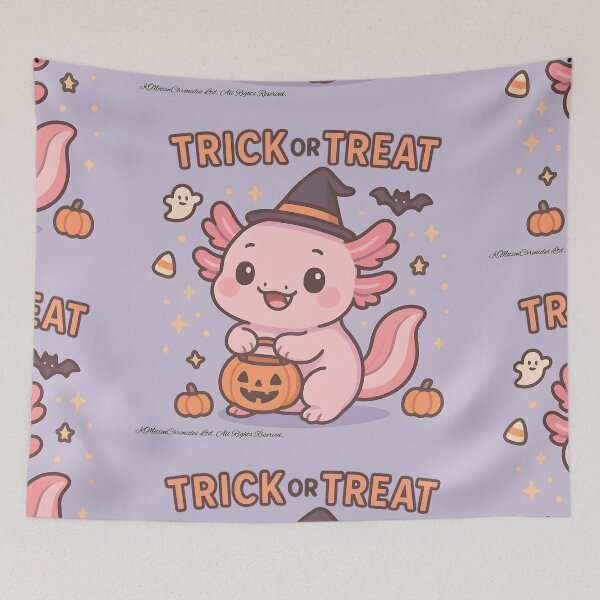 Item preview, Cutest Halloween Axolotl – Trick or Treat designed and sold by KMChronicles.