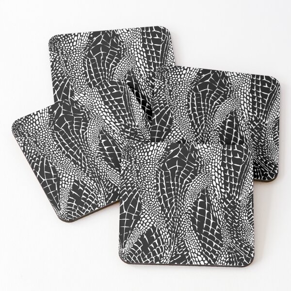Item preview, Geometric Crocodile Skin Pattern – Abstract Art Deco Monochrome Design designed and sold by Windy-market.