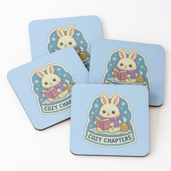 Item preview, Winter Book Bunny Embroidery Sticker – Cozy Chapters Snow Rabbit Patch Design designed and sold by Nuist25.