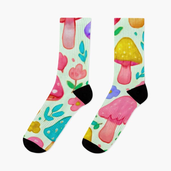 Item preview, Pastel Mushroom Garden Pattern – Cute Floral Mushrooms designed and sold by creativerooney.