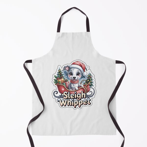 Item preview, Pegatina navideña de perro whippet en trineo designed and sold by Nuist25.