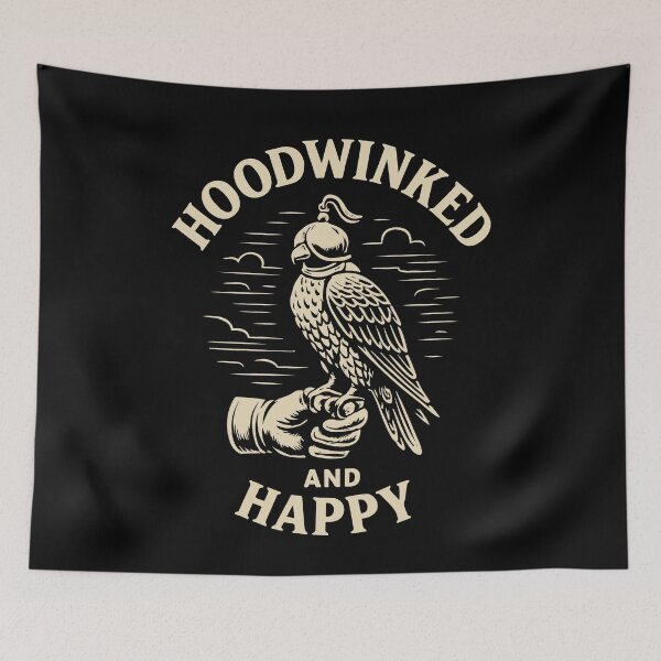 Item preview, Falcon Hoodwinked And Happy Falconry Birds Prey designed and sold by LuminOrb.