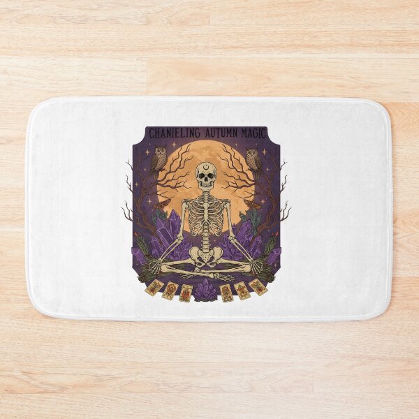 Item preview, Gothic Meditating Skeleton & Harvest Moon Poster designed and sold by FestivityFinds.