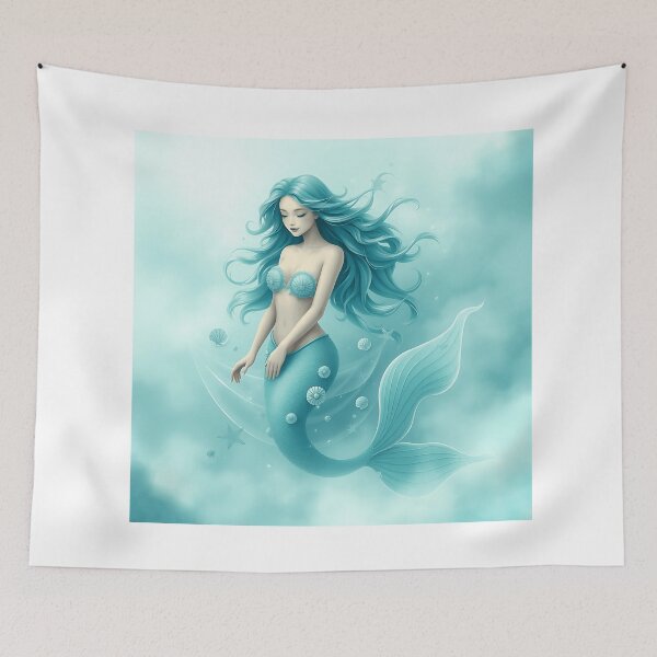 Item preview, Turquoise Mermaid with Seashell Patterns designed and sold by sharon1210.