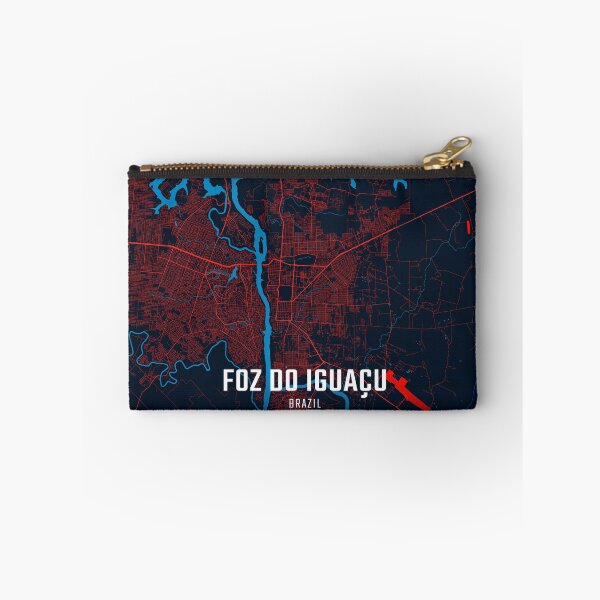 Item preview, Foz do Iguaçu Red & Blue Minimalist Map designed and sold by HomeLivingCo.