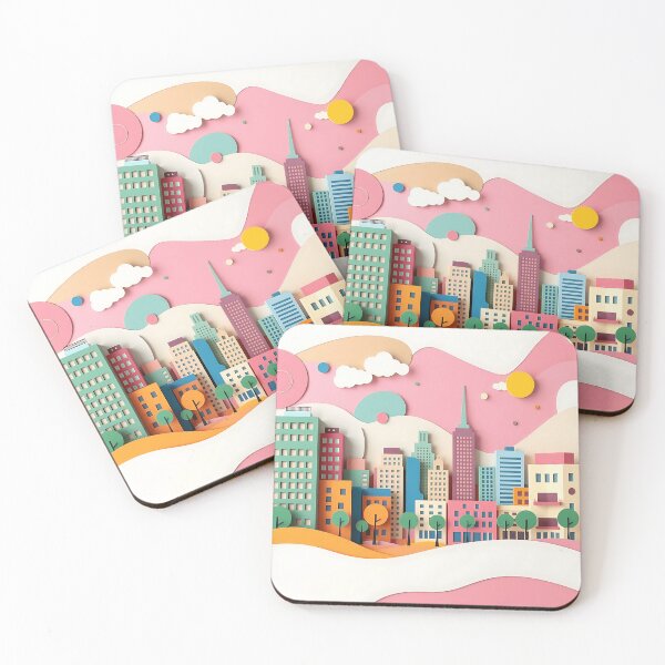 Item preview, Pastel Paper Collage Cityscape designed and sold by sharon1210.