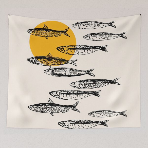 Item preview, Sardines Sunset Coastal Vintage designed and sold by MaiZephyr.