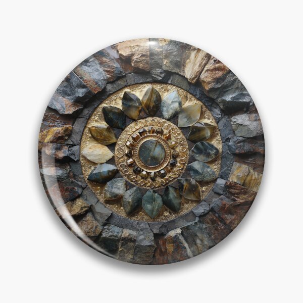 Item preview, earthy rocks and rough gemstones mandala designed and sold by EarthenEmbers.
