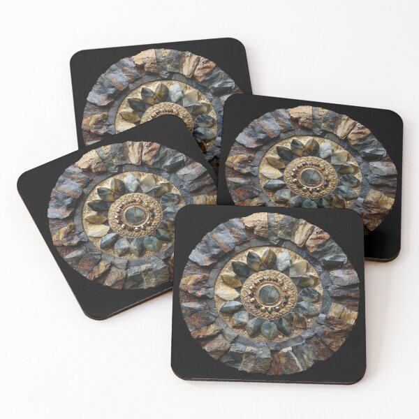 Item preview, earthy rocks and rough gemstones mandala designed and sold by EarthenEmbers.