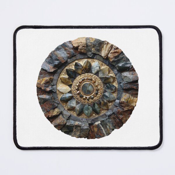 Item preview, earthy rocks and rough gemstones mandala designed and sold by EarthenEmbers.