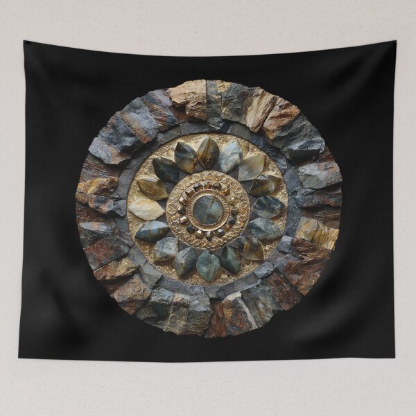 Item preview, earthy rocks and rough gemstones mandala designed and sold by EarthenEmbers.