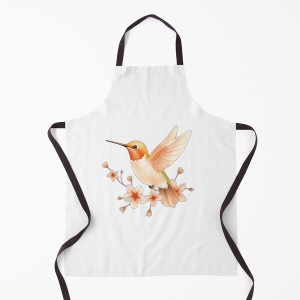 Item preview, Peach Hummingbird with Flower Motifs designed and sold by sharon1210.