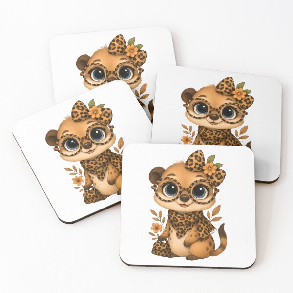 Item preview, Cute Meerkat with Leopard Print Outfit – Adorable Animal Fashion Illustration designed and sold by Sixtinebzh.