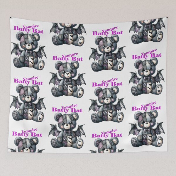 Item preview, Batty the vampire bat, patchwork teddy designed and sold by LoneAngel.