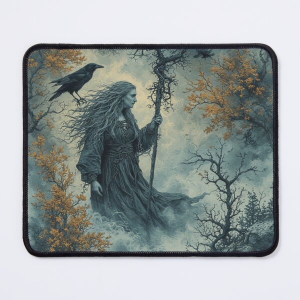 Item preview, Cailleach's Autumn Veil: Celtic Halloween Art designed and sold by Eden Underground Radio (Official Merch).