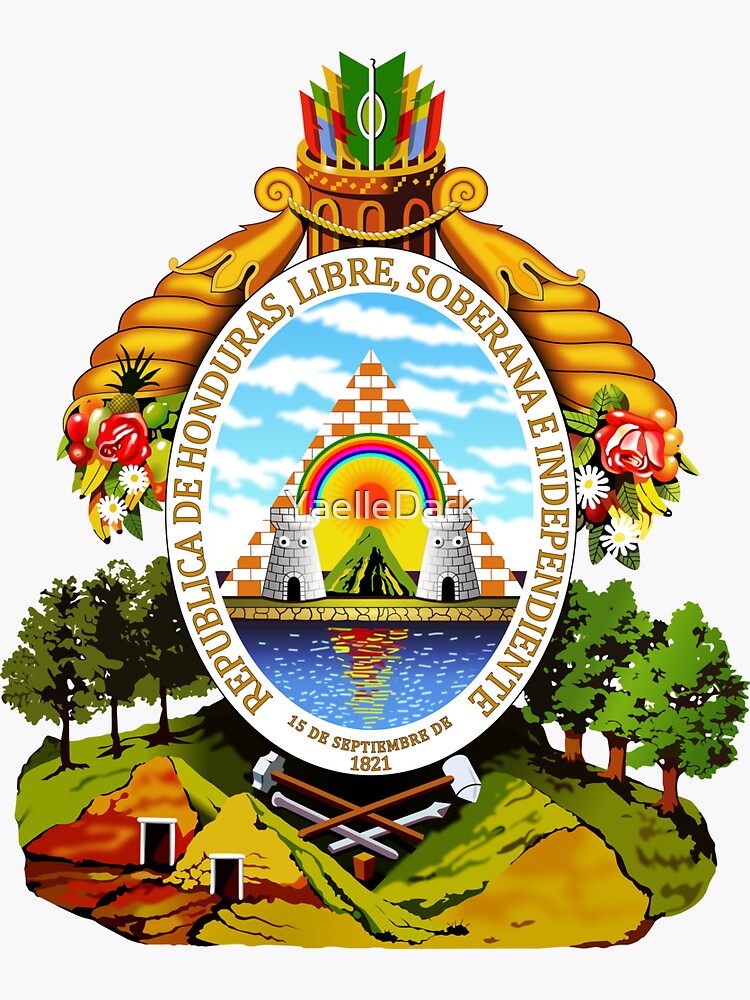"Coat of arms of Honduras" Sticker for Sale by YaelleDark Redbubble