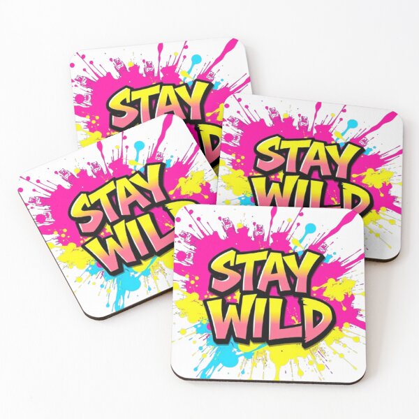 Item preview, "Stay Wild" Neon Paint Splash Art designed and sold by NexaSpire.