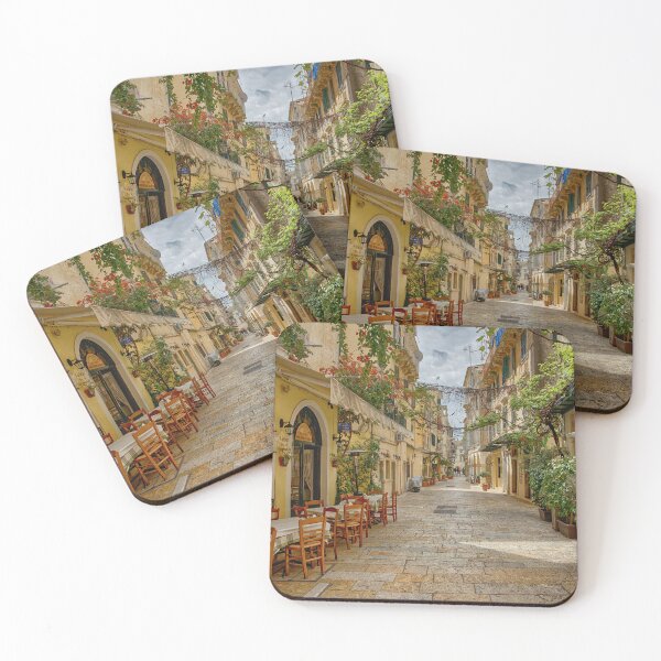 Item preview, Al fresco street in Corfu Greece Europe designed and sold by John Gilham - Landscape Photography.