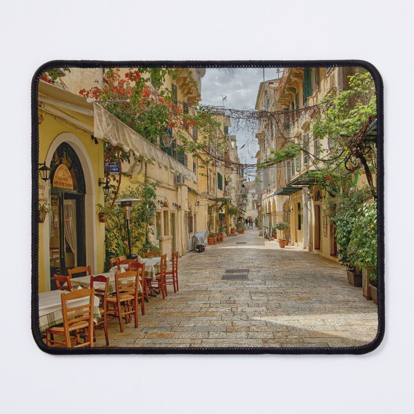 Item preview, Al fresco street in Corfu Greece Europe designed and sold by John Gilham - Landscape Photography.
