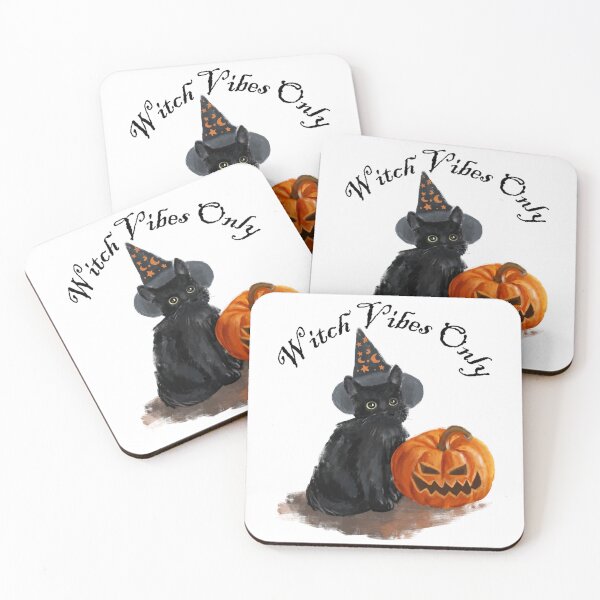 Item preview, Witch Vibes Only | Happy Halloween | Triick or Treat Spooky Seasons with Witchy Black Cat & Halloween Pumpkin designed and sold by boldstuffshop.