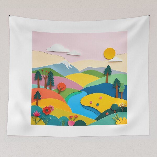 Item preview, Abstract Paper Collage Landscape designed and sold by sharon1210.