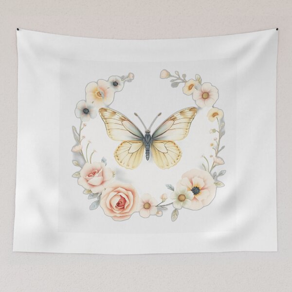 Item preview, Gentle Butterfly and Vintage Flowers designed and sold by sharon1210.
