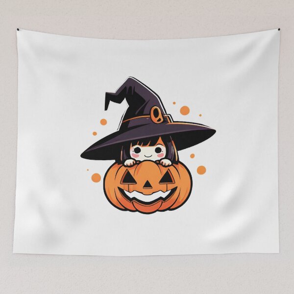 Item preview, Cute Pumpkin Witch Halloween T-Shirt – Kawaii Spooky Trick-or-Treat Costume Tee designed and sold by iPhoneGuy.