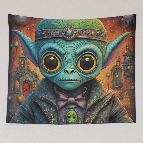Item preview, Alien dressed as Frankenstein's Monster for Halloween designed and sold by Colin Bentham.
