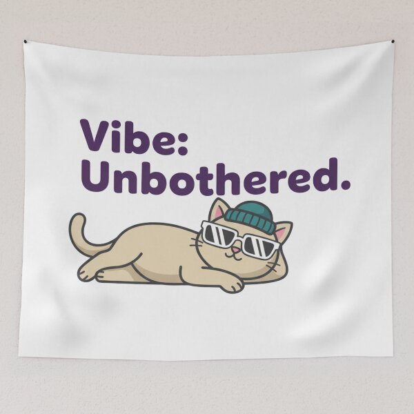 Item preview, Vibe Unbothered: Cool Cat Chilling with Beanie & Sunglasses designed and sold by SaadArtCo.