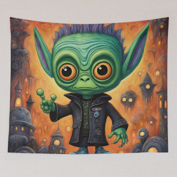 Item preview, Alien dressed as Frankenstein's Monster for Halloween designed and sold by Colin Bentham.