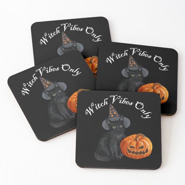 Item preview, Witch Vibes Only | Happy Halloween | Triick or Treat Spooky Seasons with Witchy Black Cat & Halloween Pumpkin designed and sold by boldstuffshop.