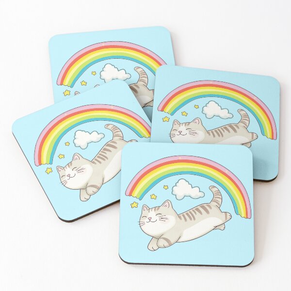 Item preview, Cute Cat Flying to the Rainbow designed and sold by Anicue.