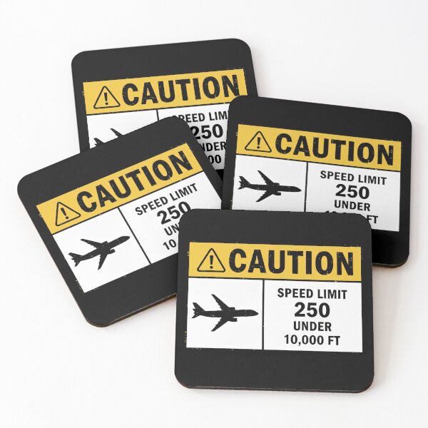 Item preview, Warning sign caution speed limit 250 under 10.000 funny flyer edition Aviation designed and sold by HumansStuck12.