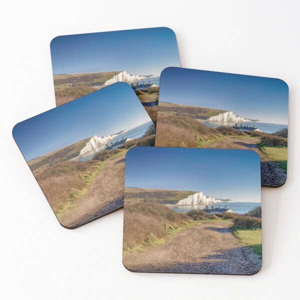 Item preview, The Seven Sisters White chalk cliffs and Coastguards cottages at Cuckmere Haven East Sussex England UK designed and sold by John Gilham - Landscape Photography.